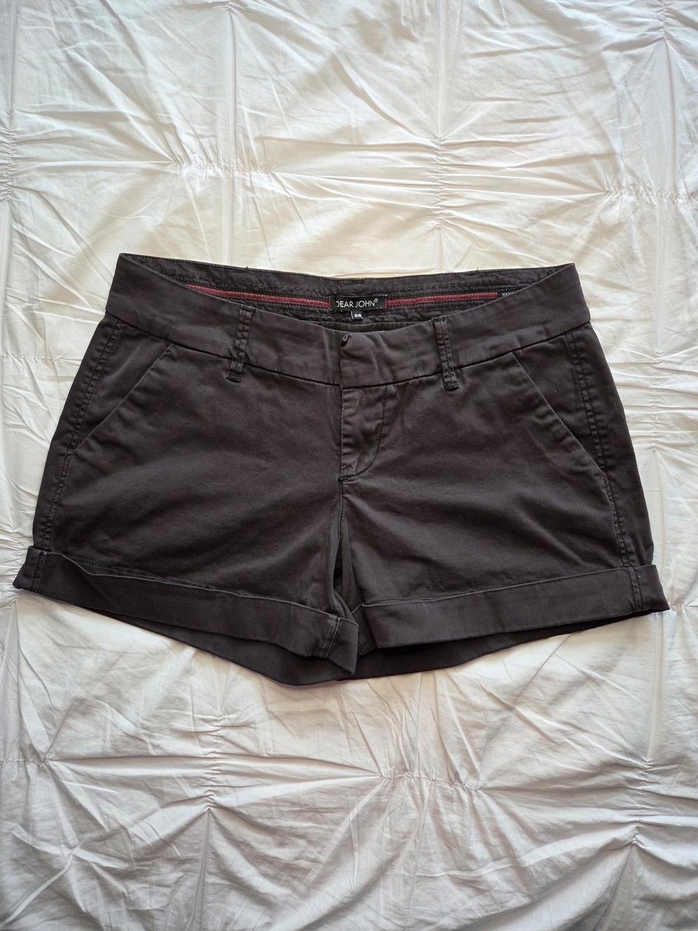 Dear John Faded Black Hampton Comfort Shorts Mid Rise Cuffed Hem Size 29